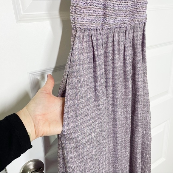 Adam Lippes New York Smocked Waist Dress in Printed Chiffon Lavender Multi NWT - Picture 4 of 12